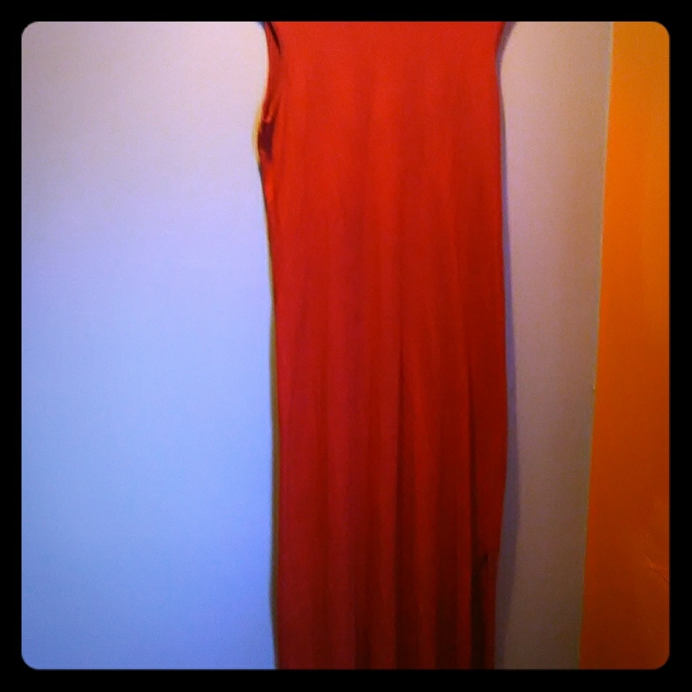 A red long dress
